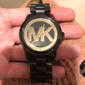 Black/Gold Women’s Dainty MK Watch